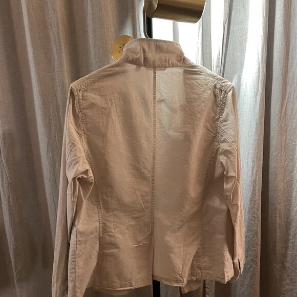 INES DE LA FRESSANGE for Uniqlo tan linen shirt jacket with buttons M/L Women's - Picture 3 of 4
